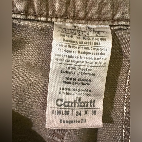 Men’s Carhartt Dungaree Fit Vintage Canvas Pants - Picture 3 of 3